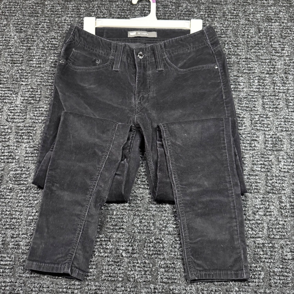 Levis 535 Legging Black Corduroy Pants Womens Size 11 M Slim Fit Stretch F86